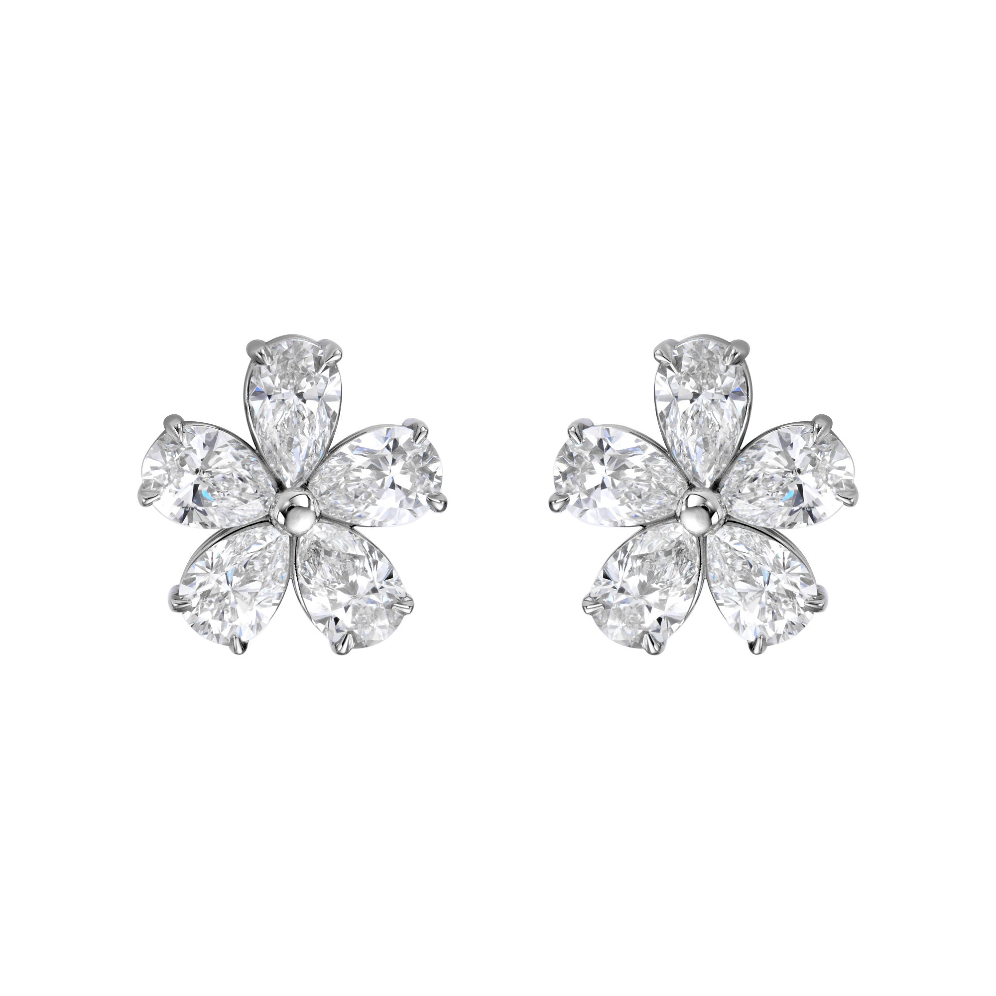Pear Flower Cluster Earrings