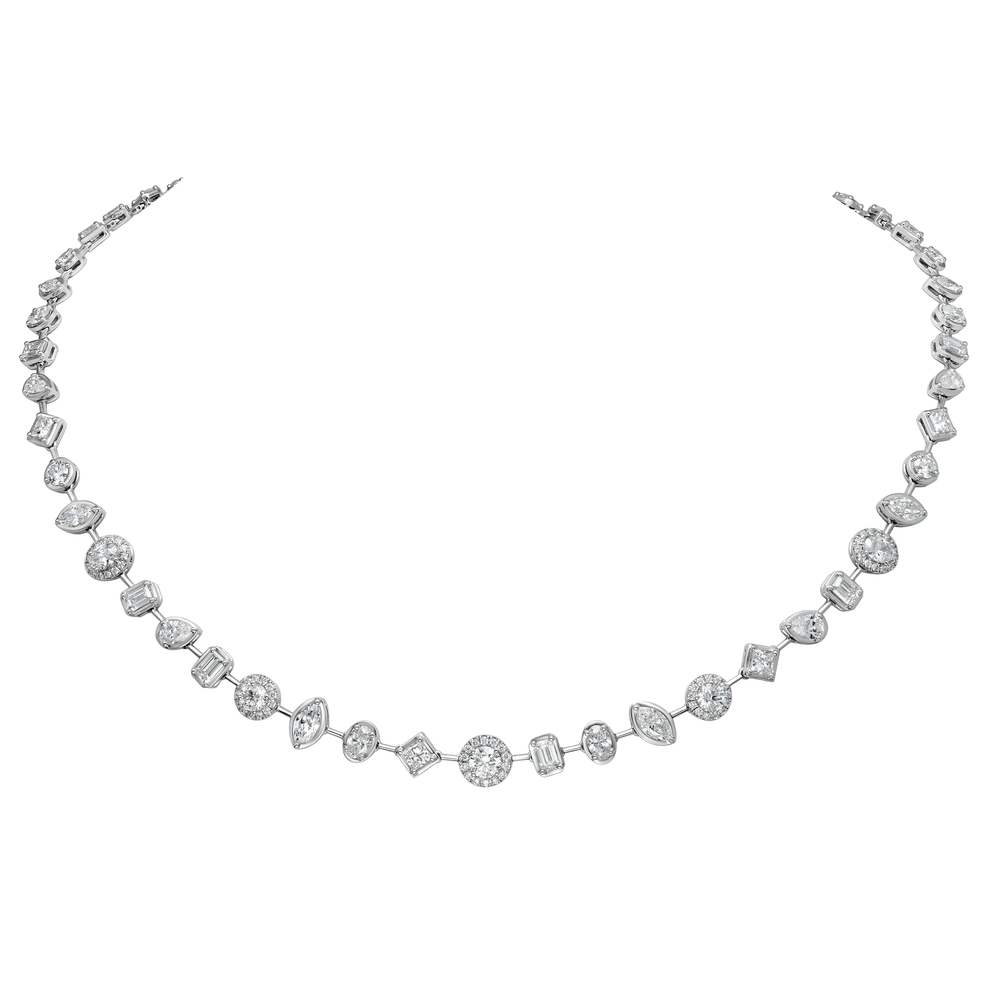 Mixed Shape Bezel Necklace