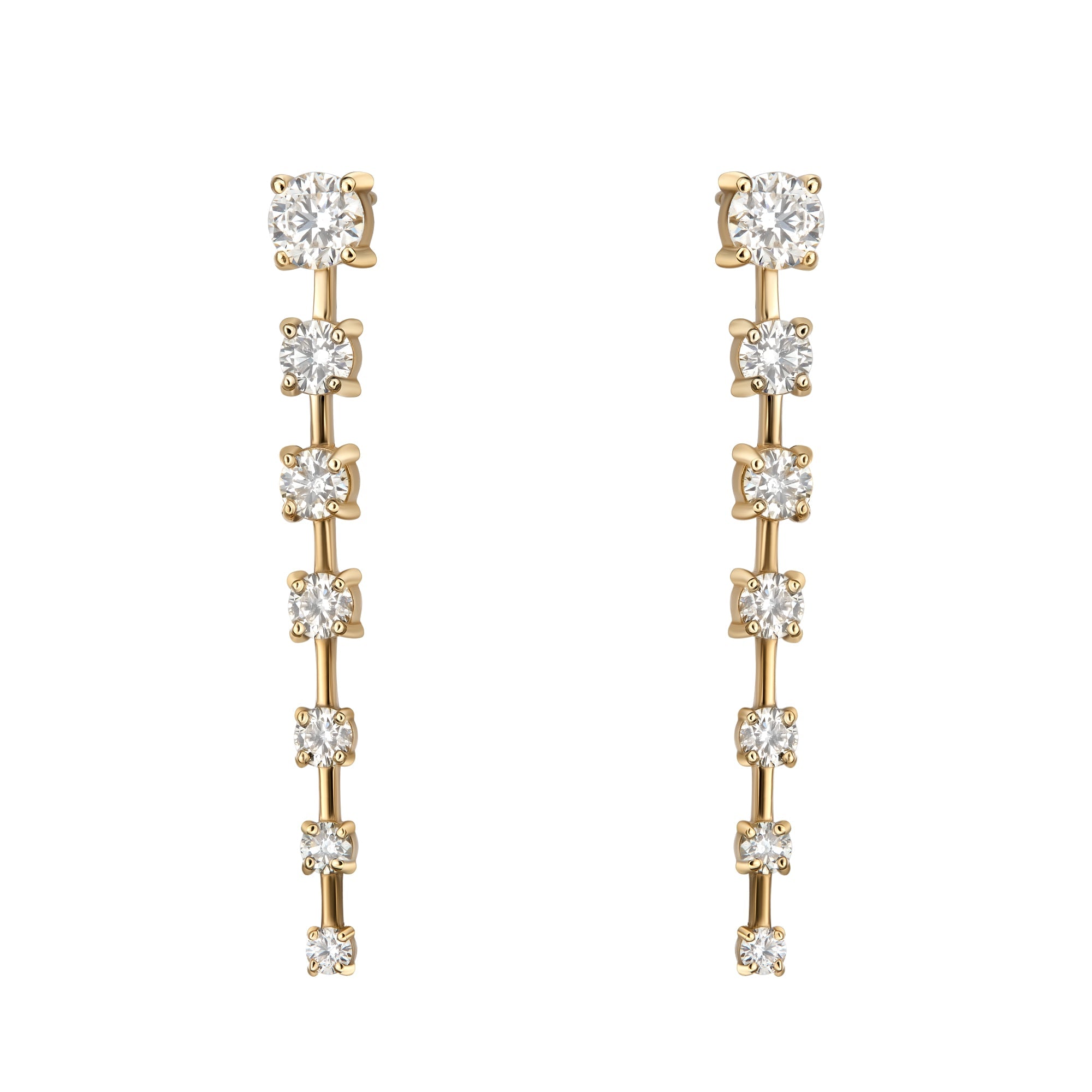 One Line Spaced Graduated Drop Earrings