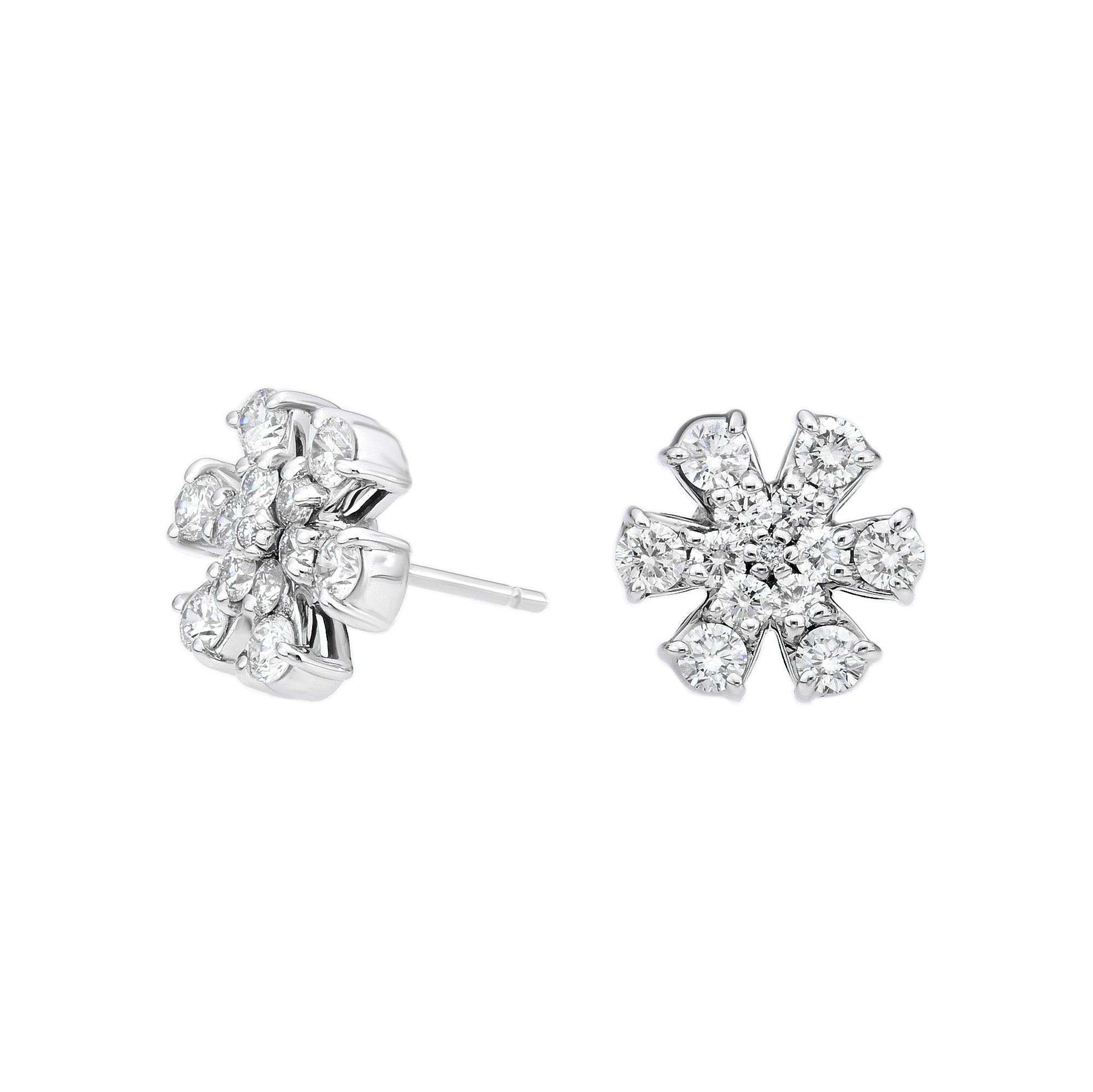 Flower Stud Cluster Earrings