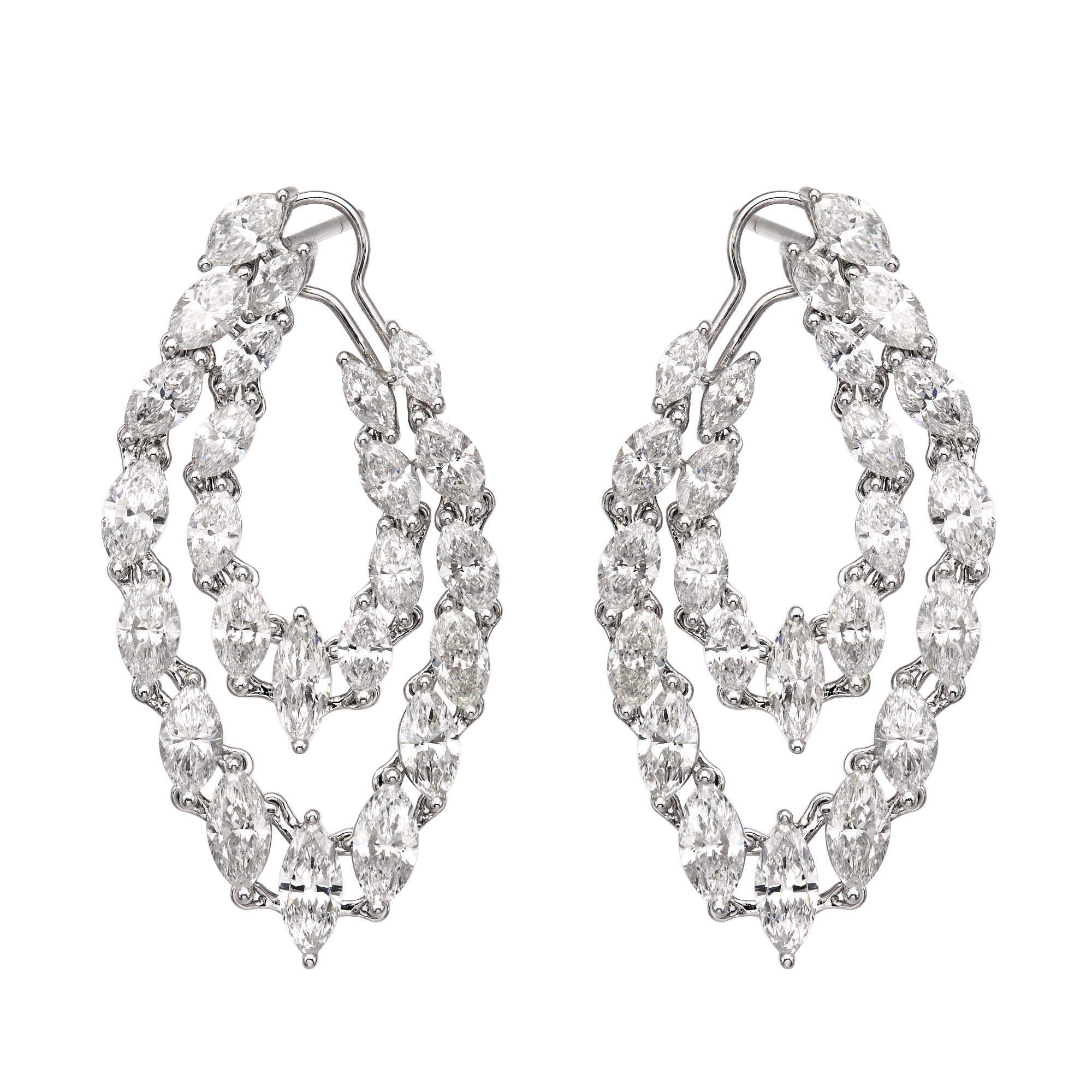 Marquise Double Hoops