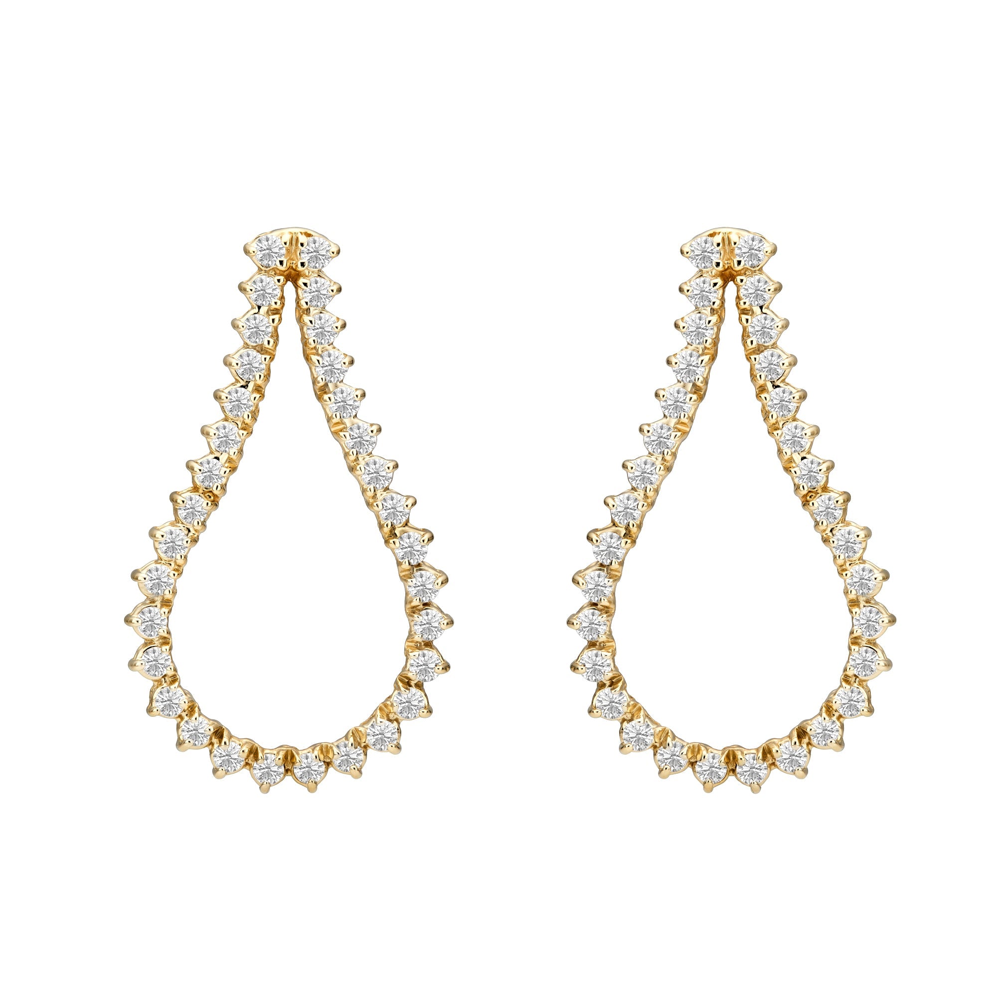 Three Prong Teardrop Outline Earrings