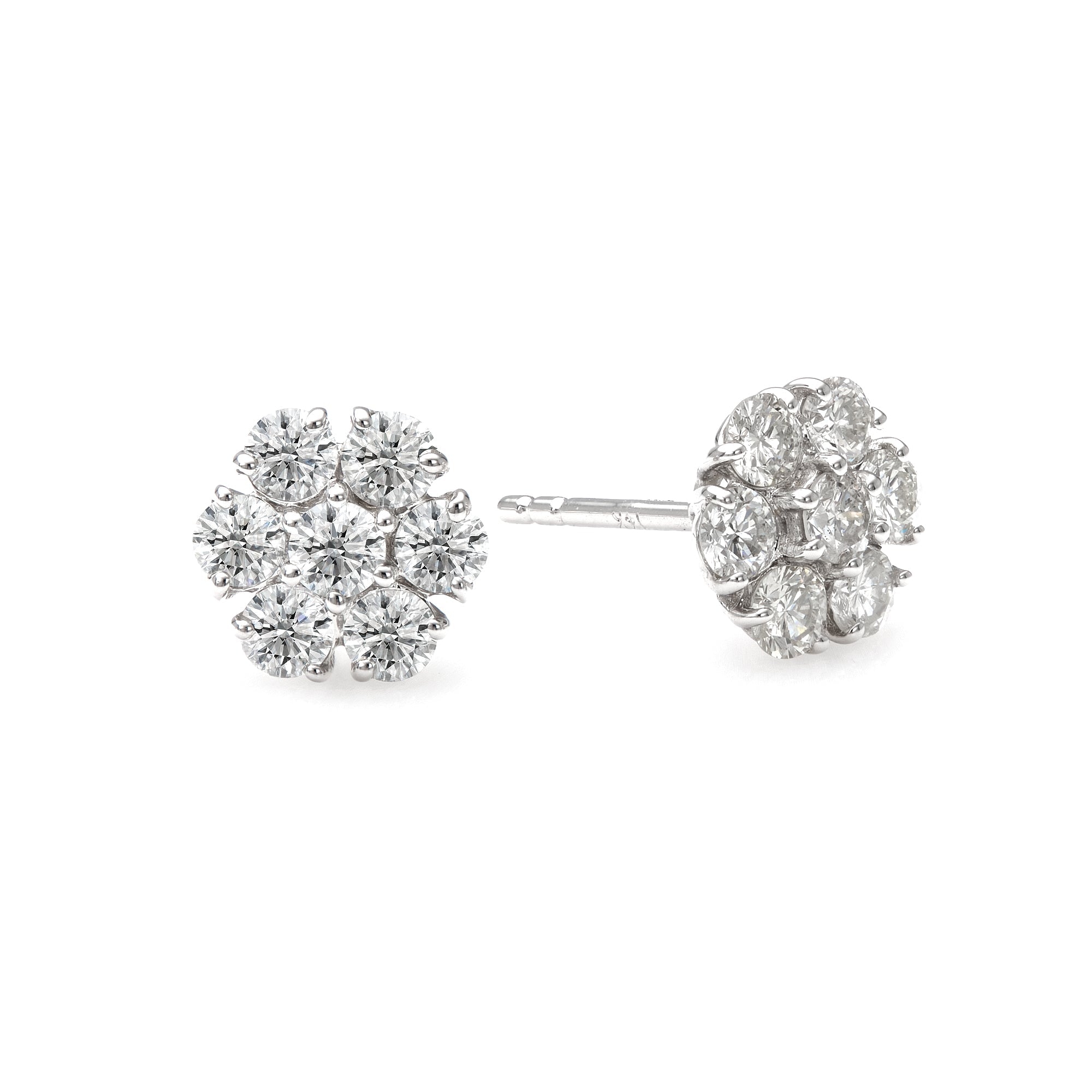 Flower Cluster Stud Earrings
