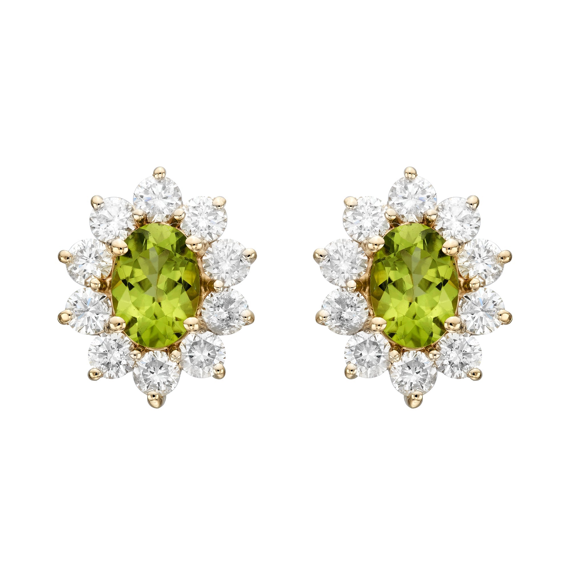Multicolor Oval Halo Earrings