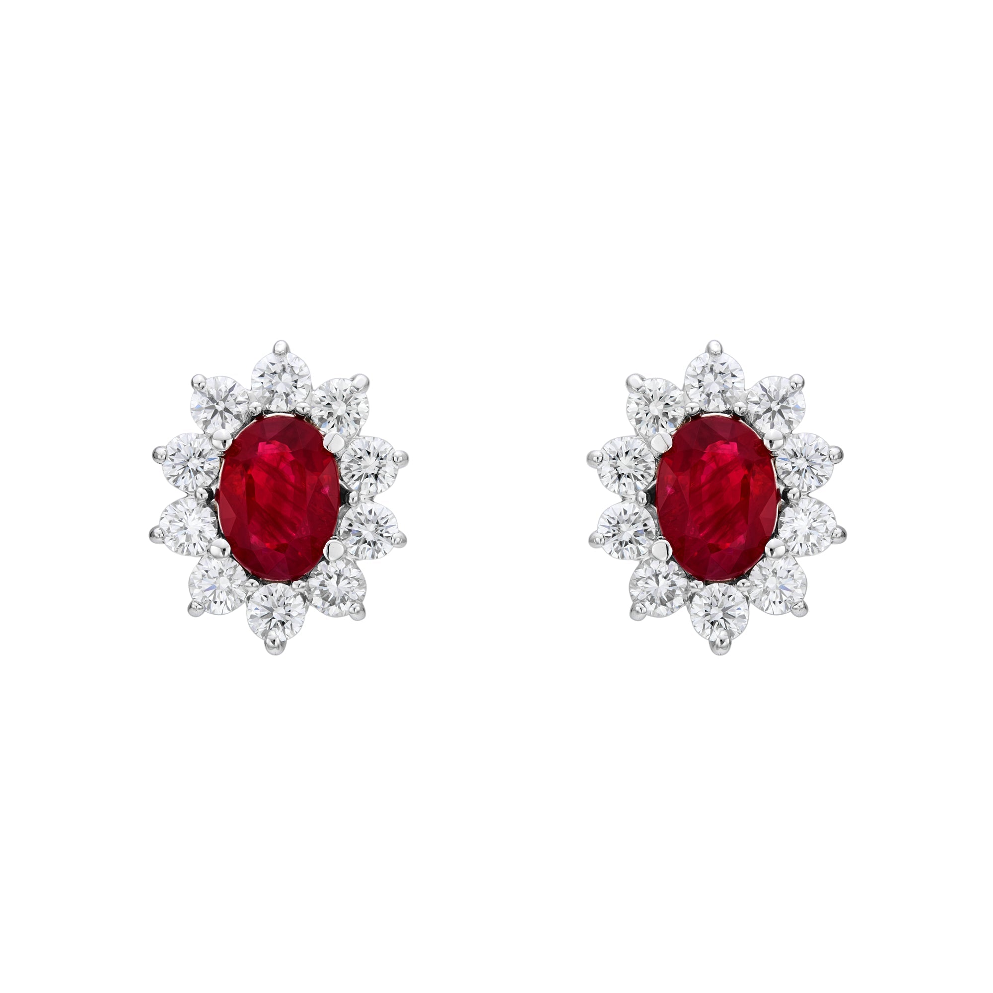 Multicolor Oval Halo Earrings