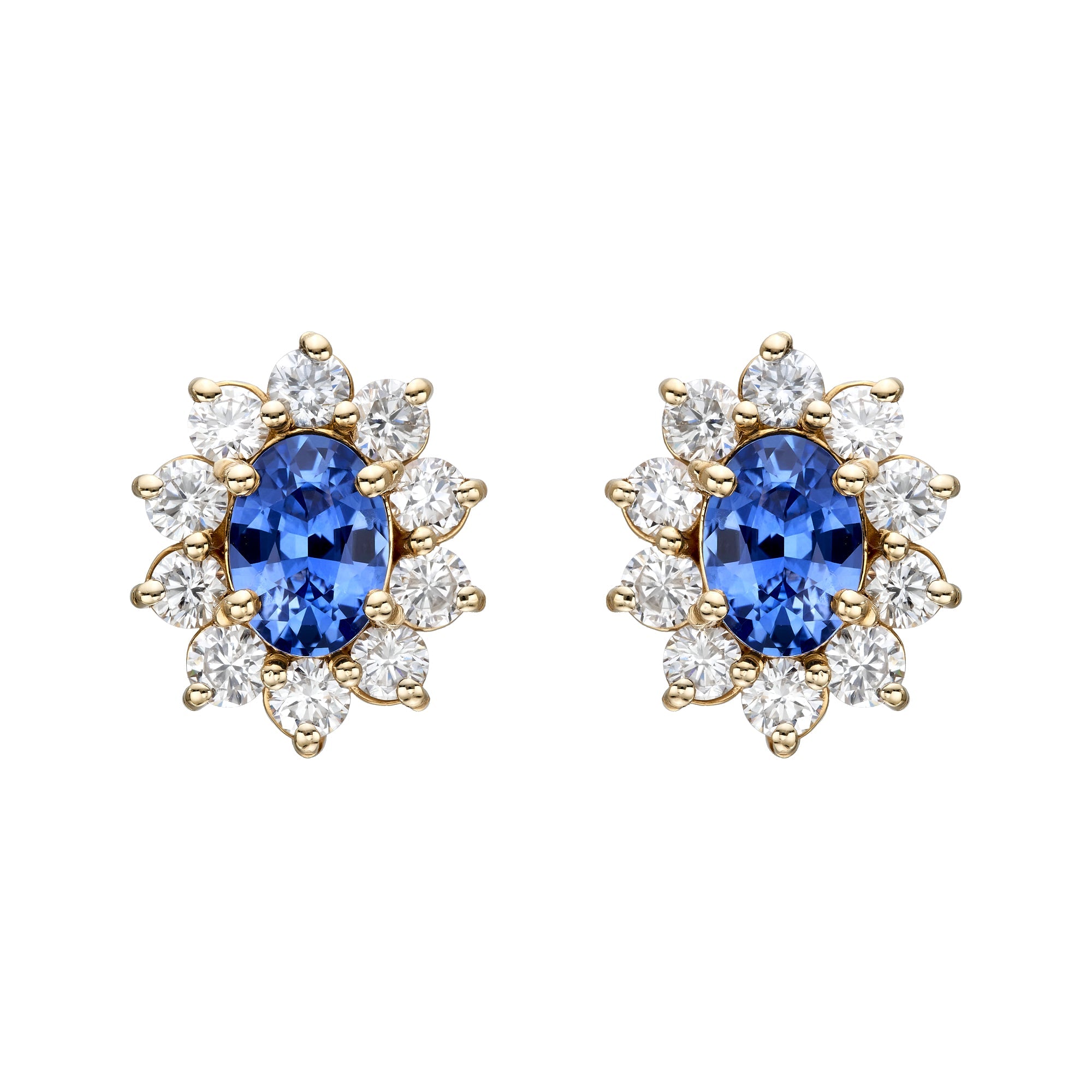 Multicolor Oval Halo Earrings
