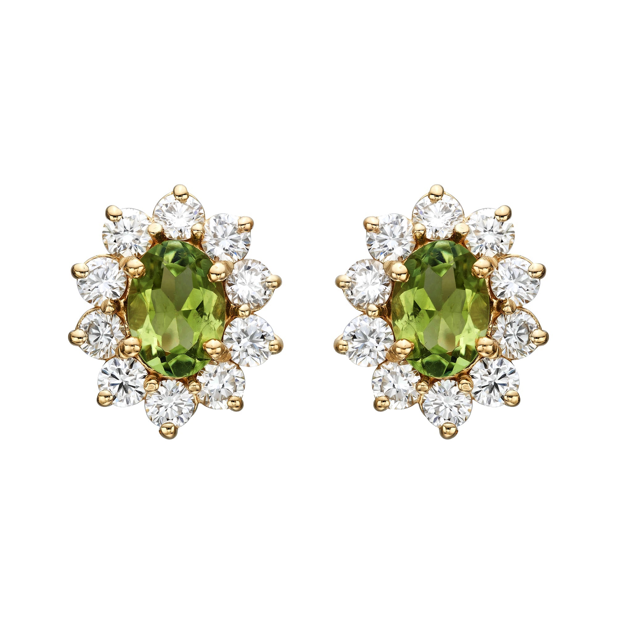 Multicolor Oval Halo Earrings