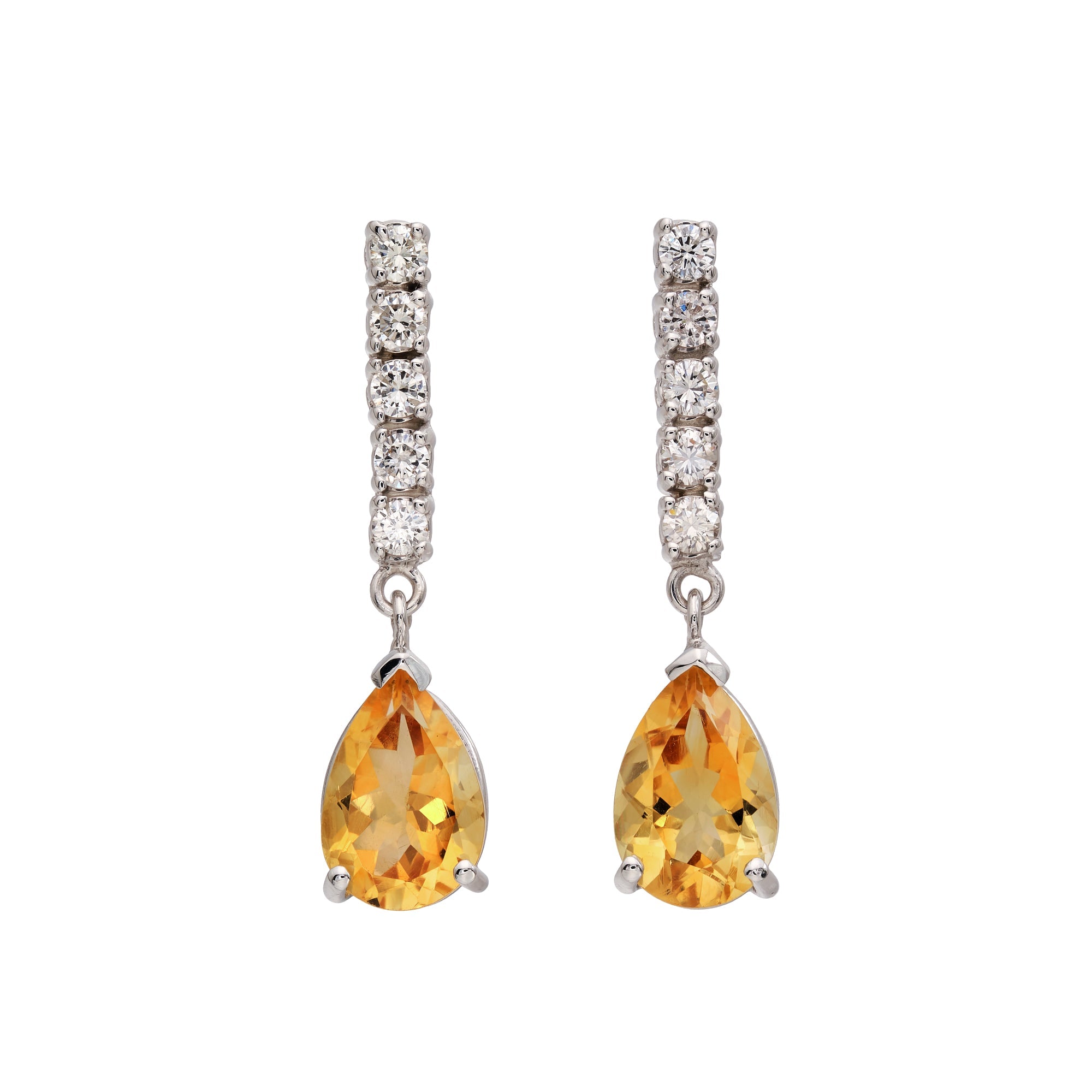 Diamond & Citron Drop Earrings