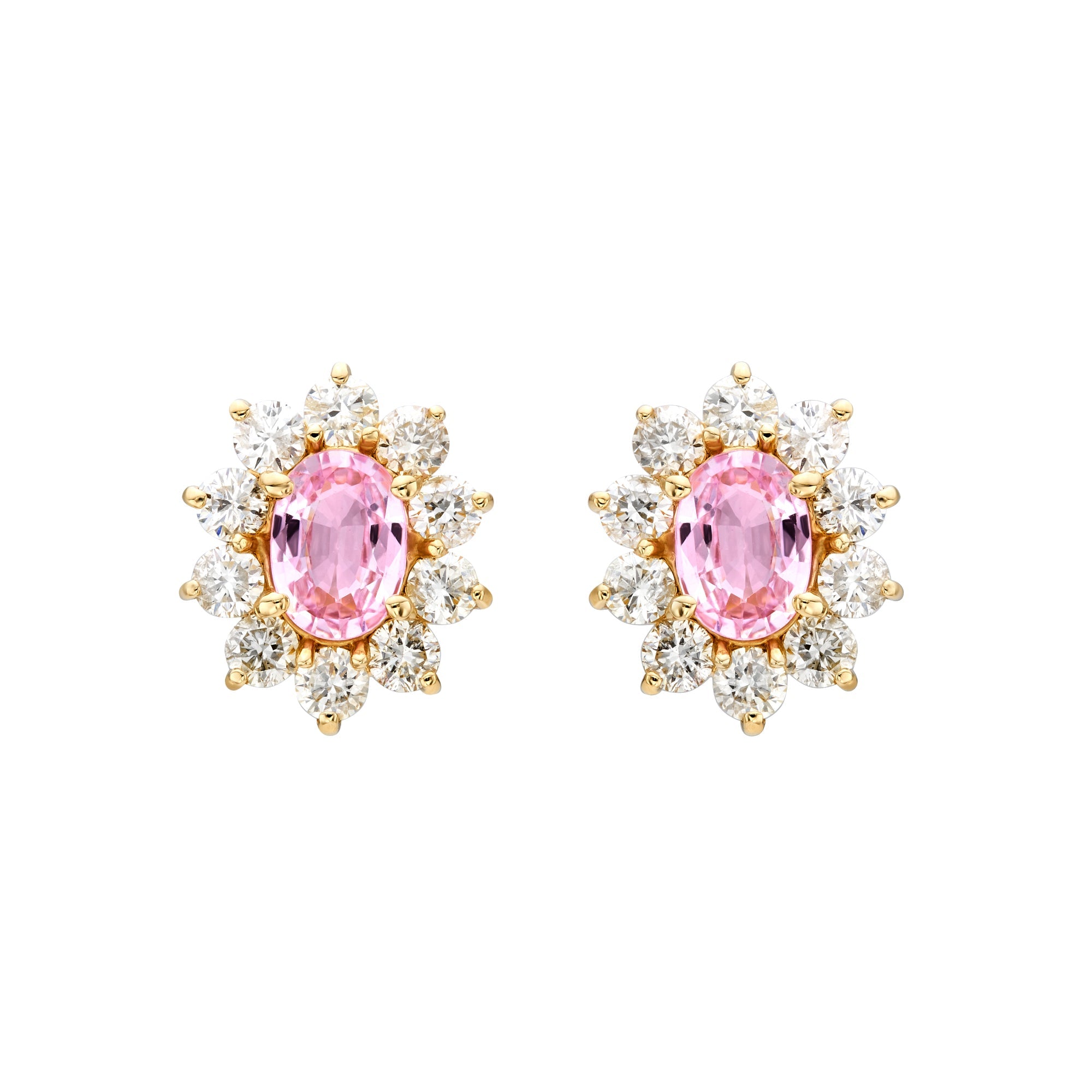 Multicolor Oval Halo Earrings