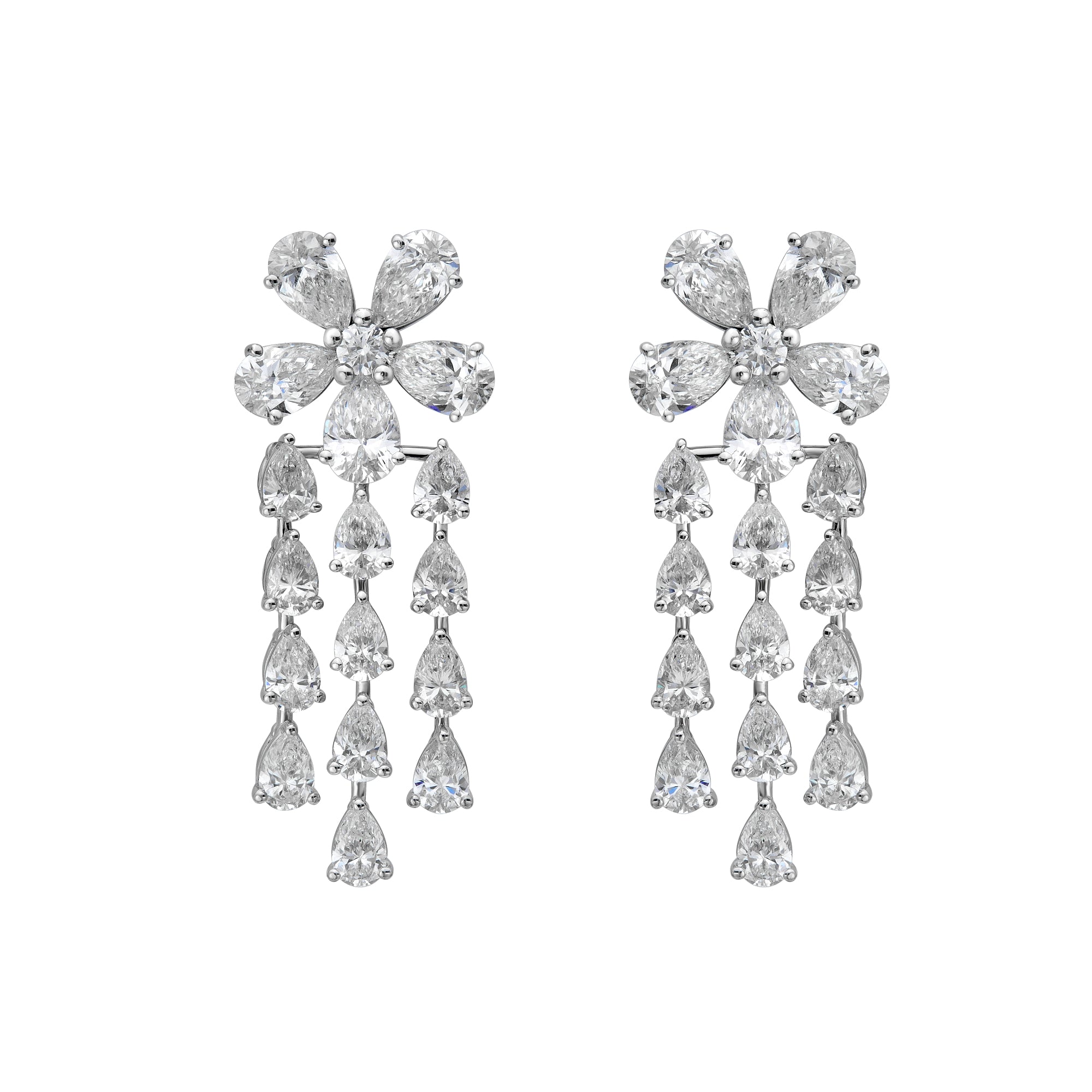 Pear Flower Droplet Earrings