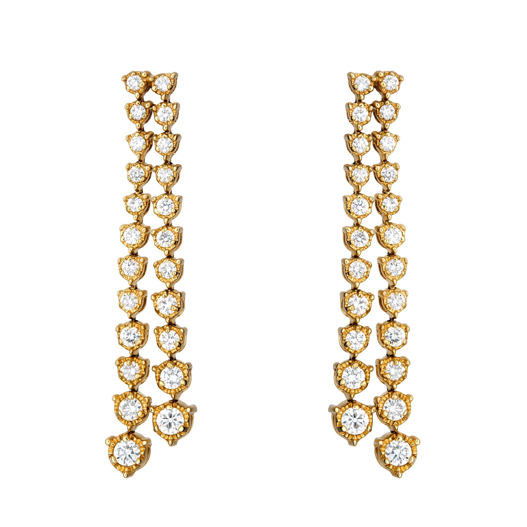 Illusion Graduated Double Line Drop Earrings