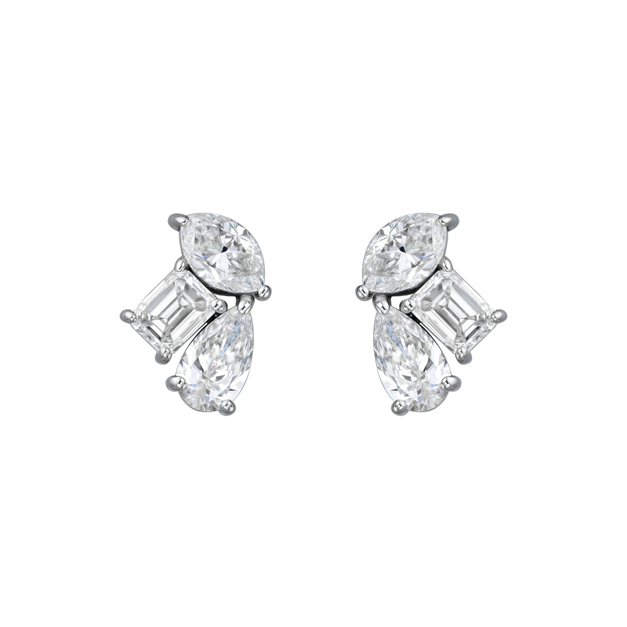 Mixed Shape Trio Stud Earrings