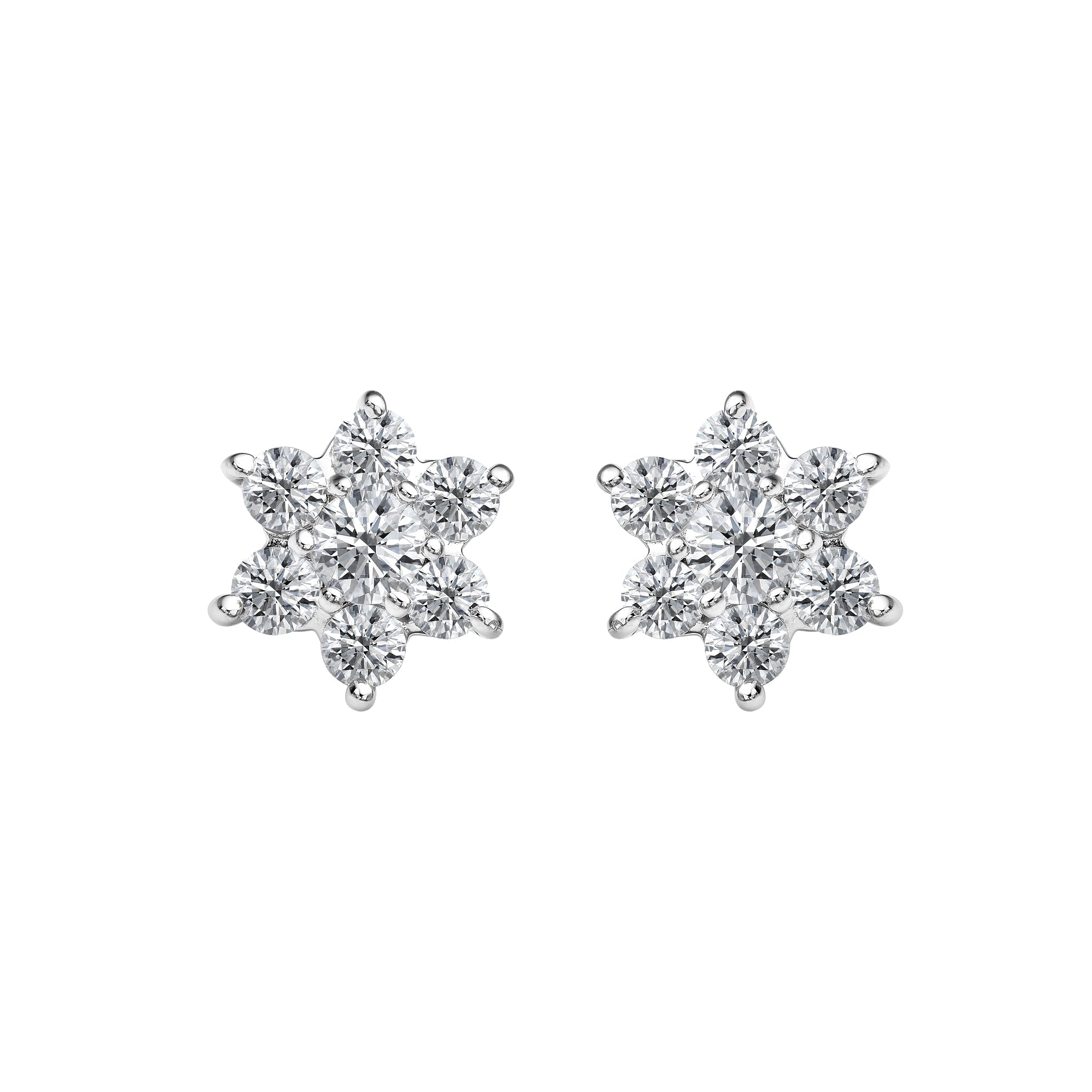 Studs Flower Round Center Cluster Earrings
