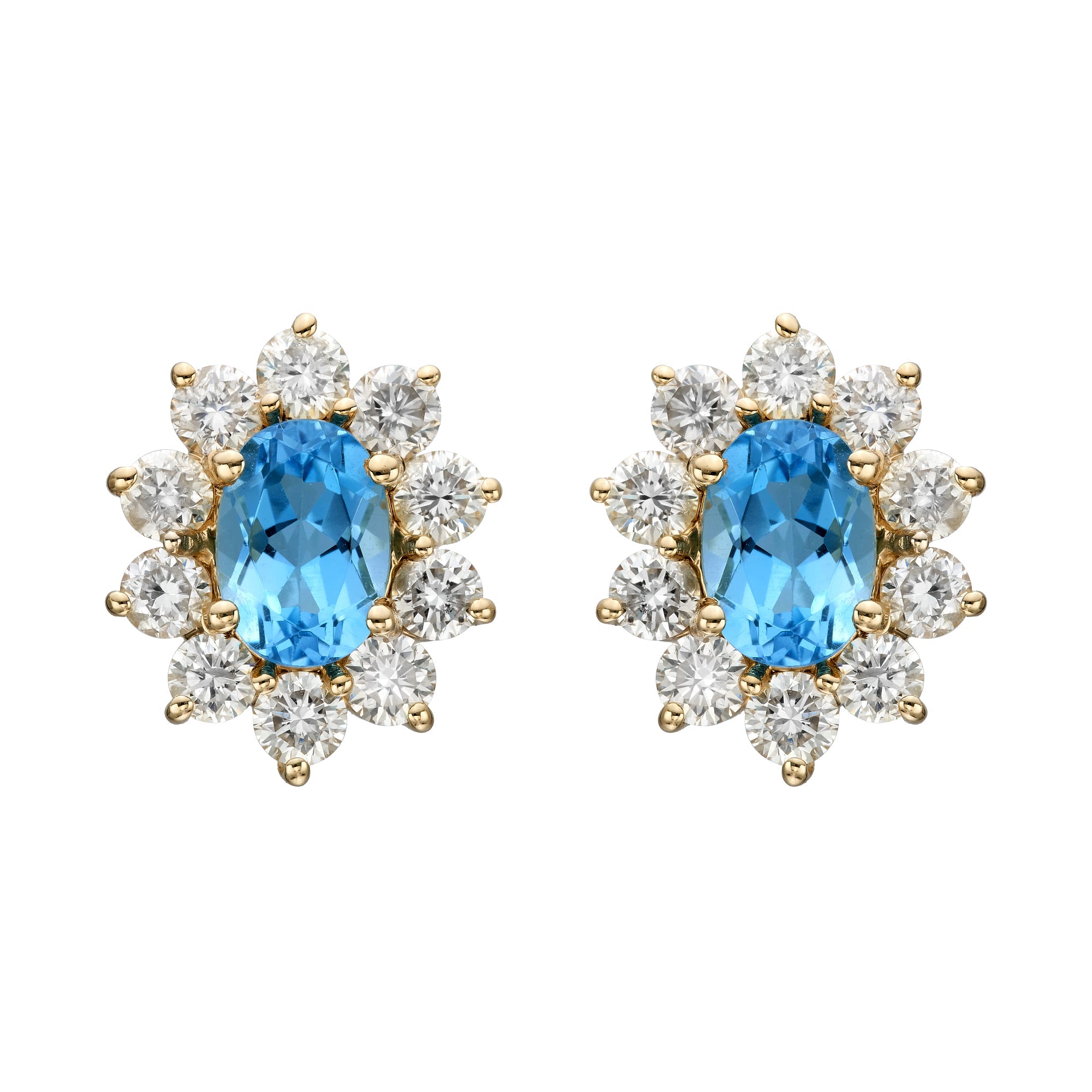 Multicolor Oval Halo Earrings