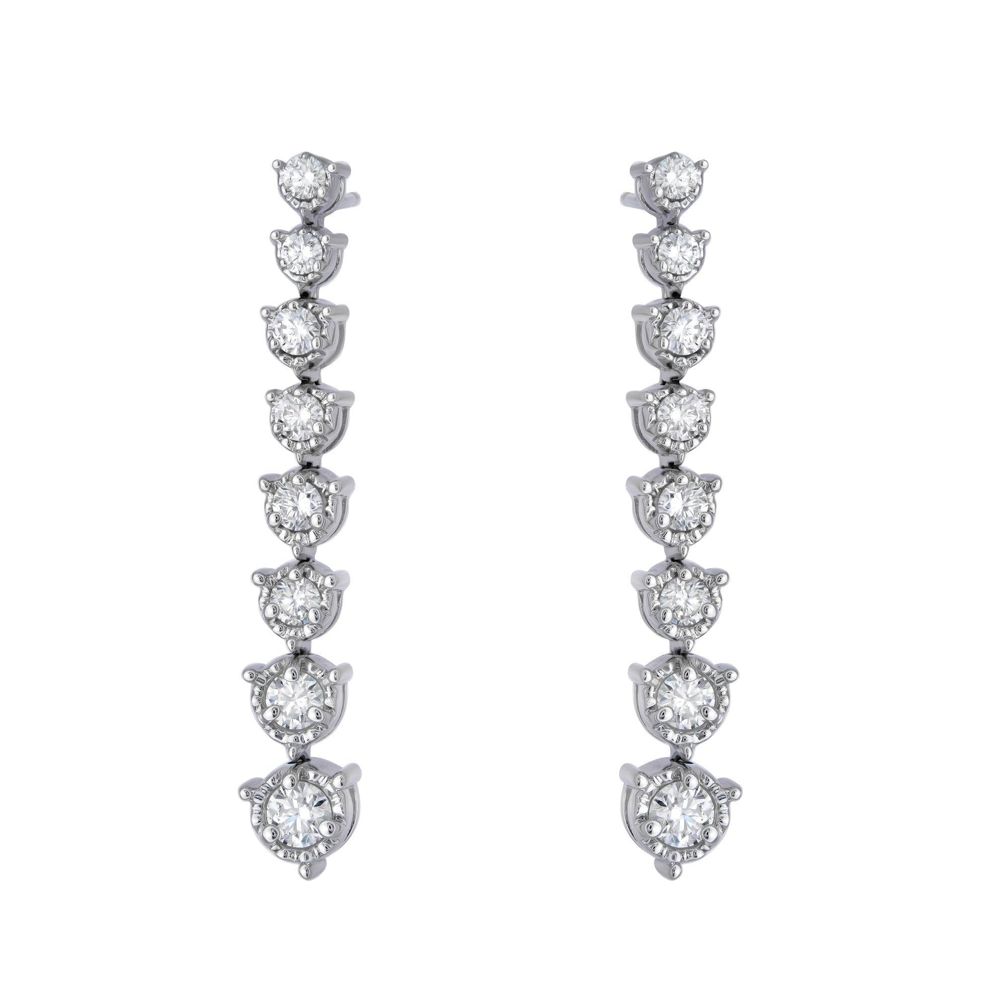 One Line Graduated Illusion Drop Earrings