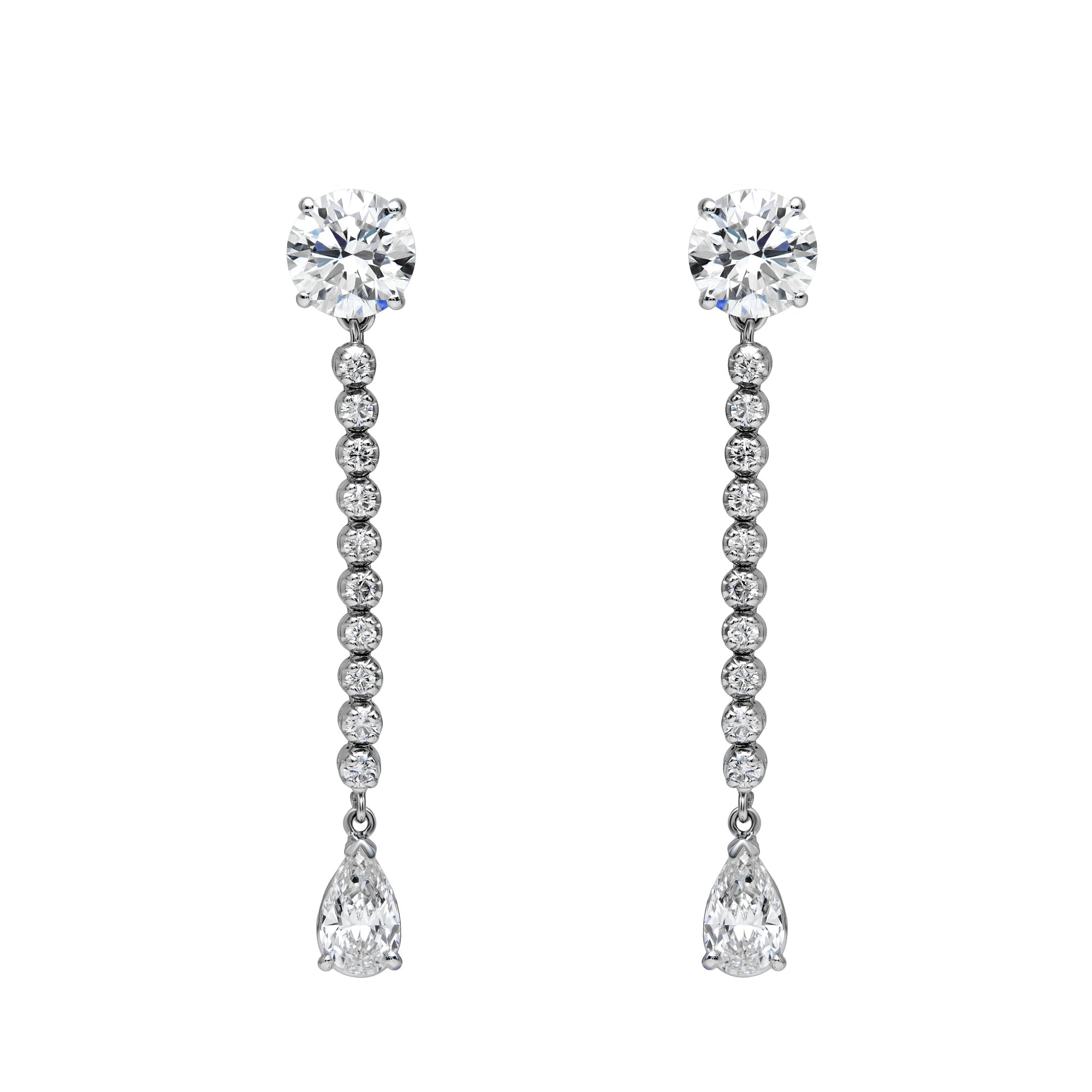 Round Studs With Dangle Earrings