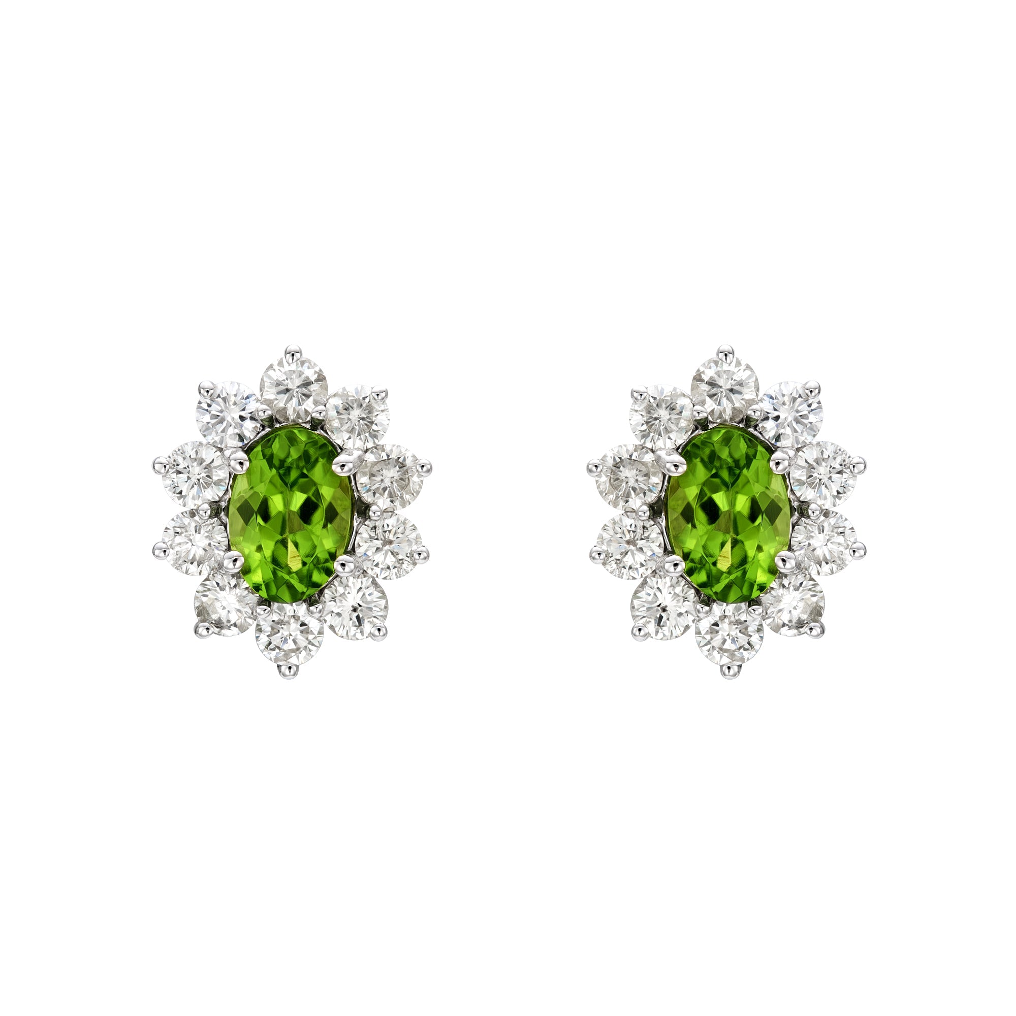 Multicolor Oval Halo Earrings