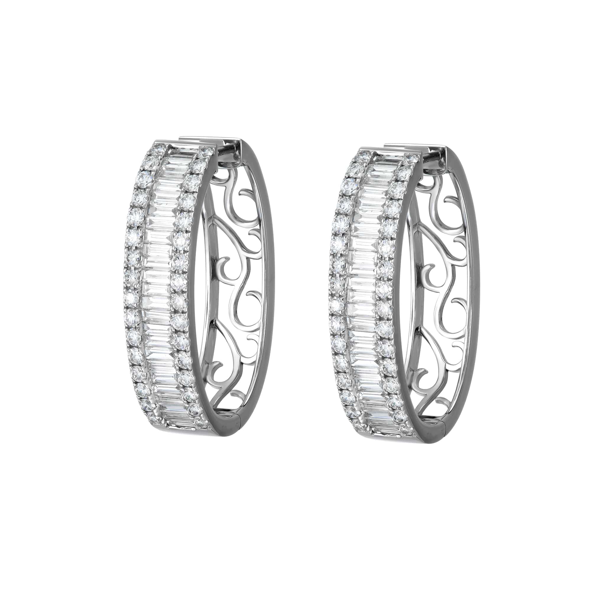Baguette Line Hoops