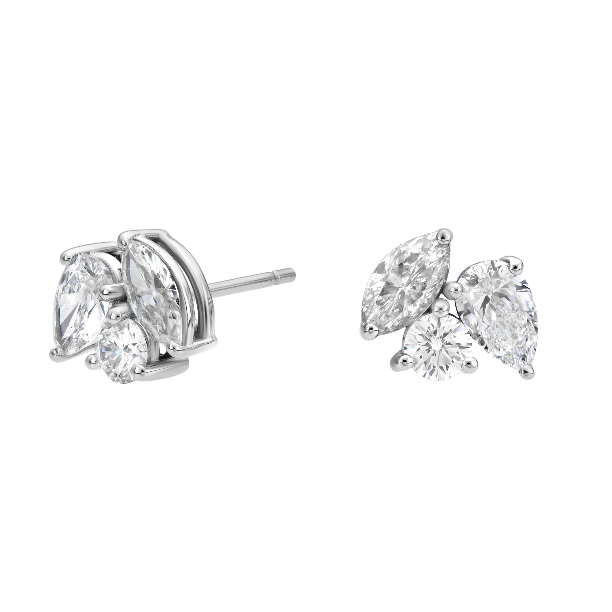 Mixed Shape Trio Stud Earrings