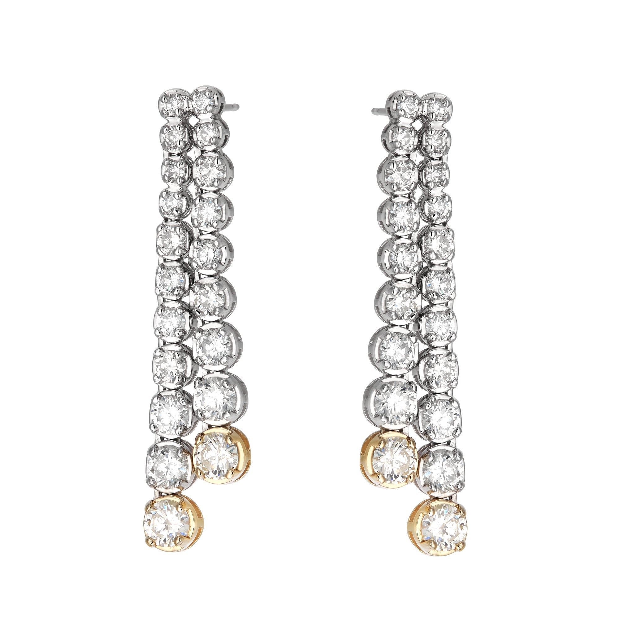 Double Line Graduated Buttercup Drop Earrings