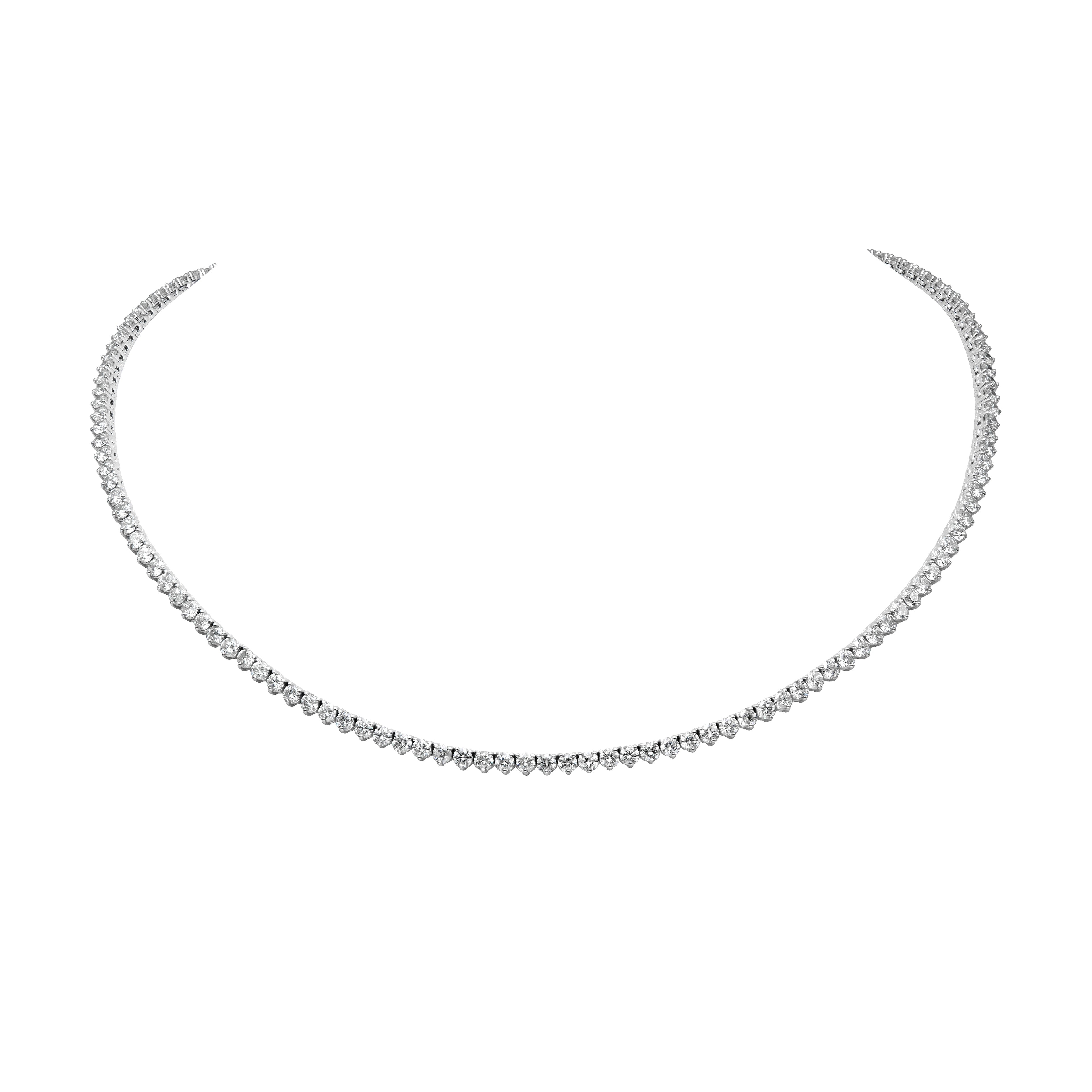 3 Prong Tennis Necklace