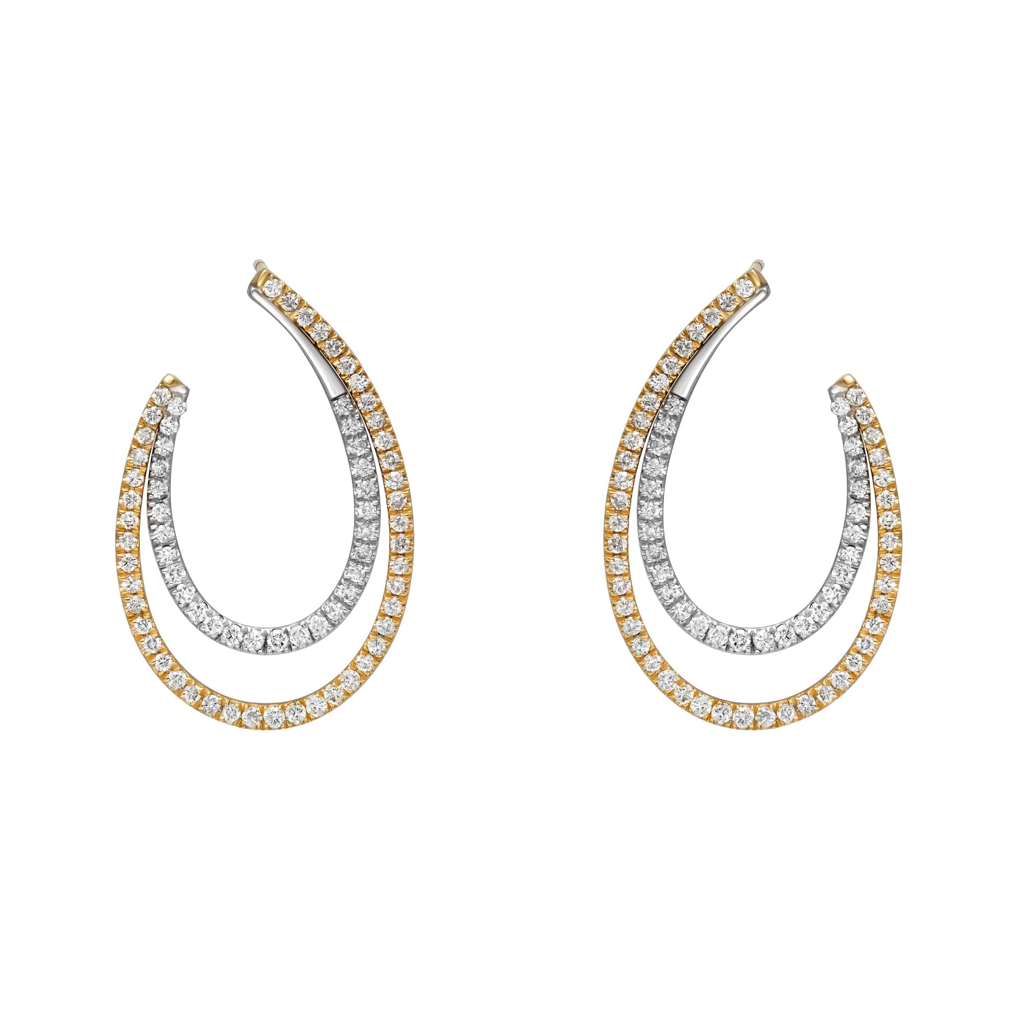Double Open Tear Drop Earrings