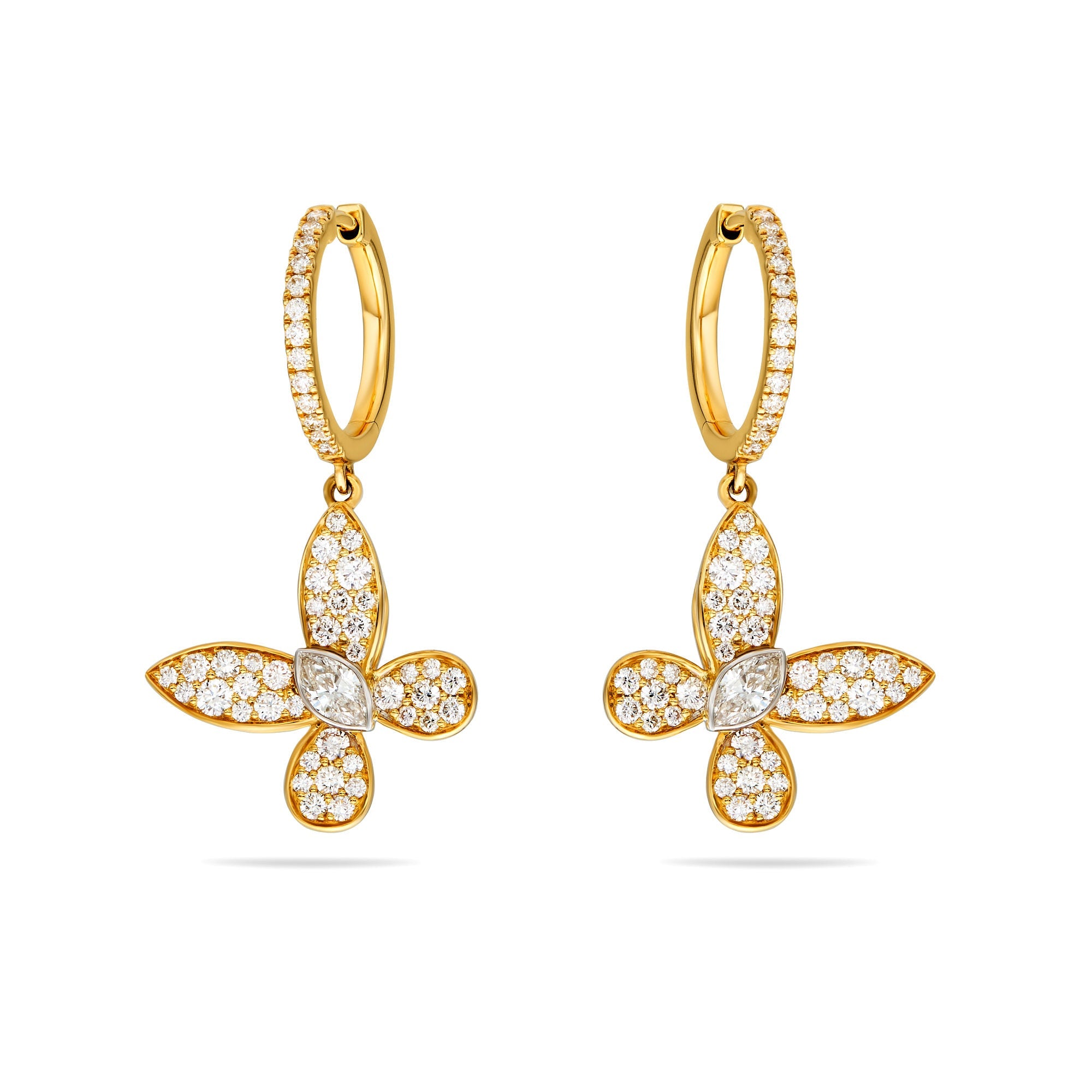 Butterfly Dangle Hoop Earrings