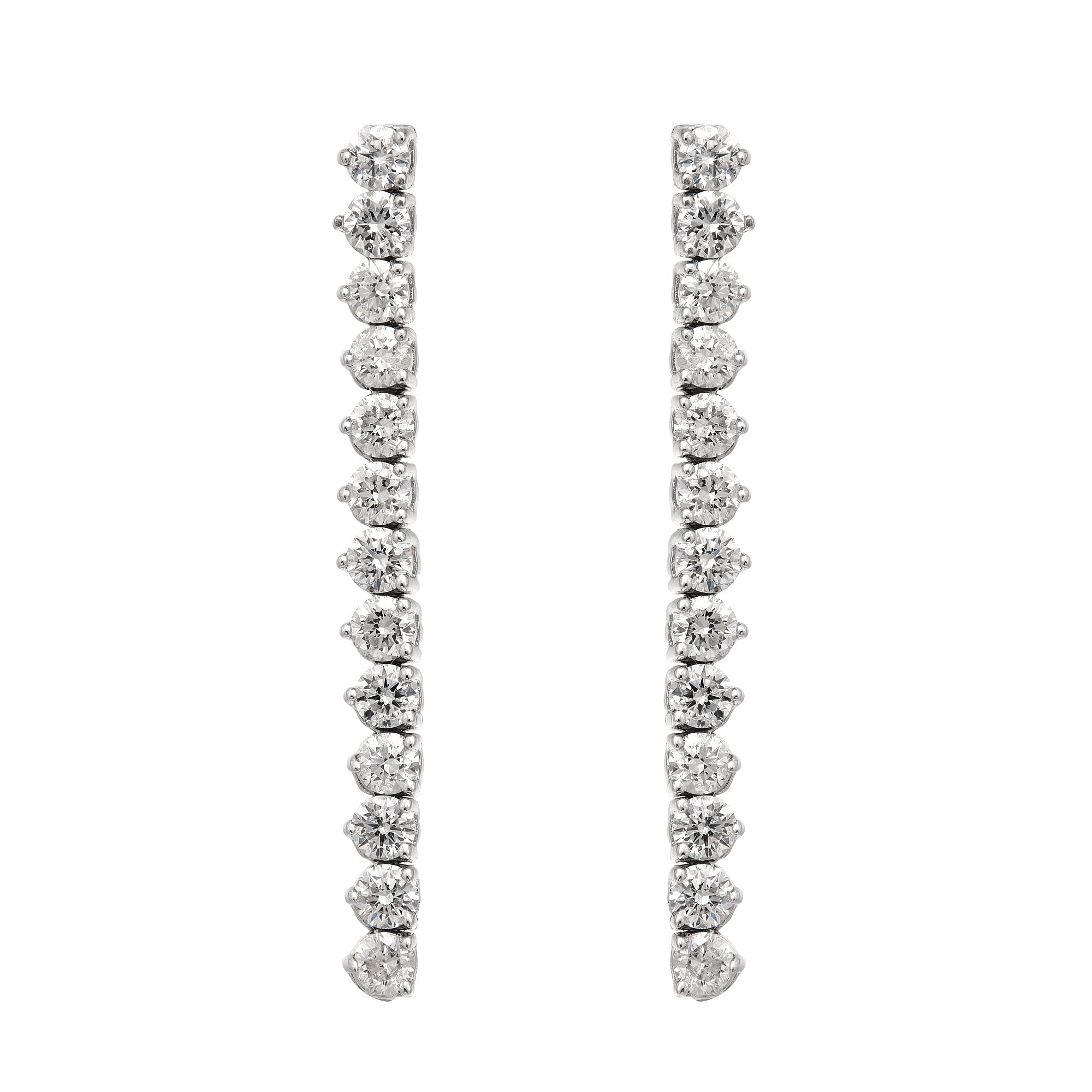 One Line Three Prong Drop Earrings