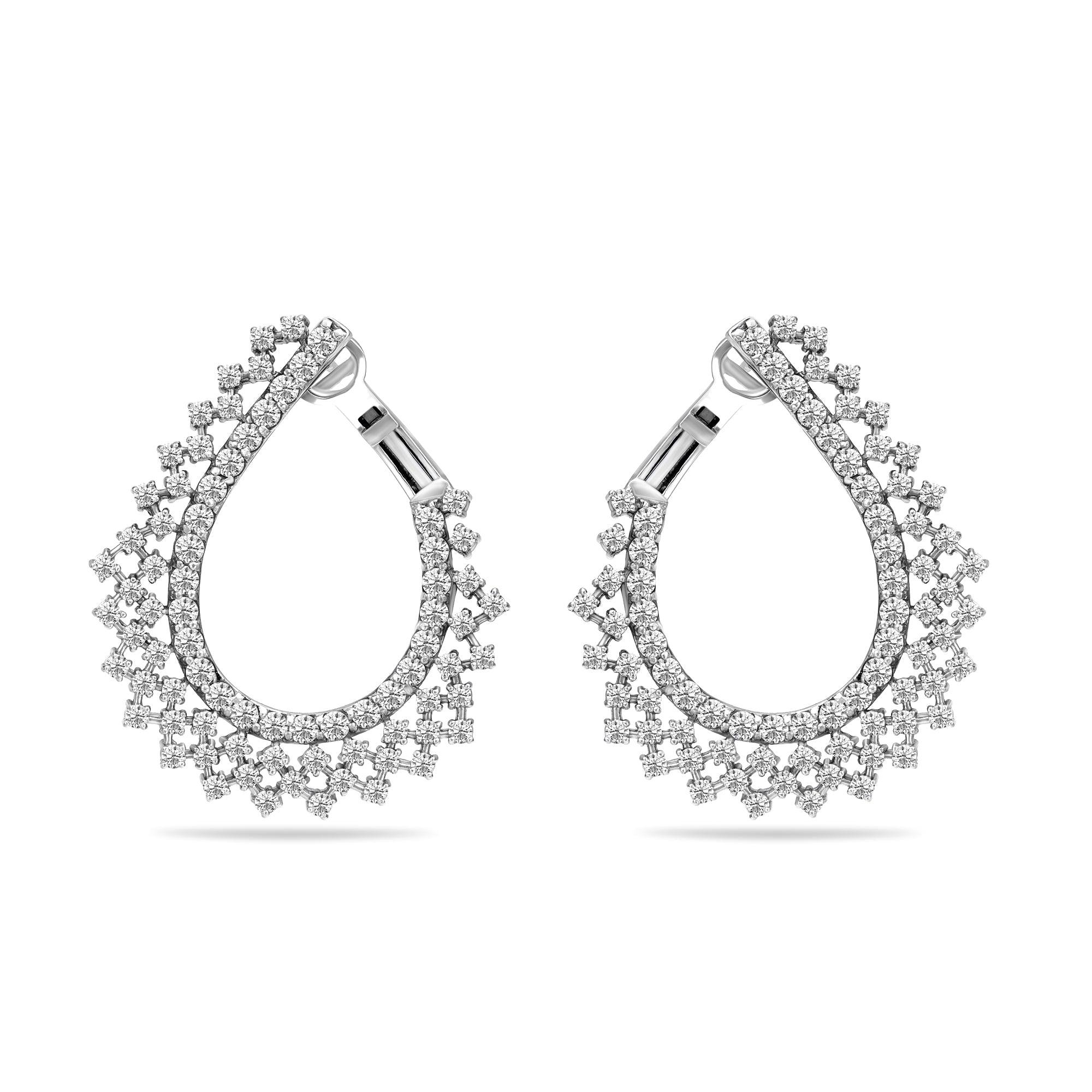 Front Pear Shape Outline Scatter Hoops