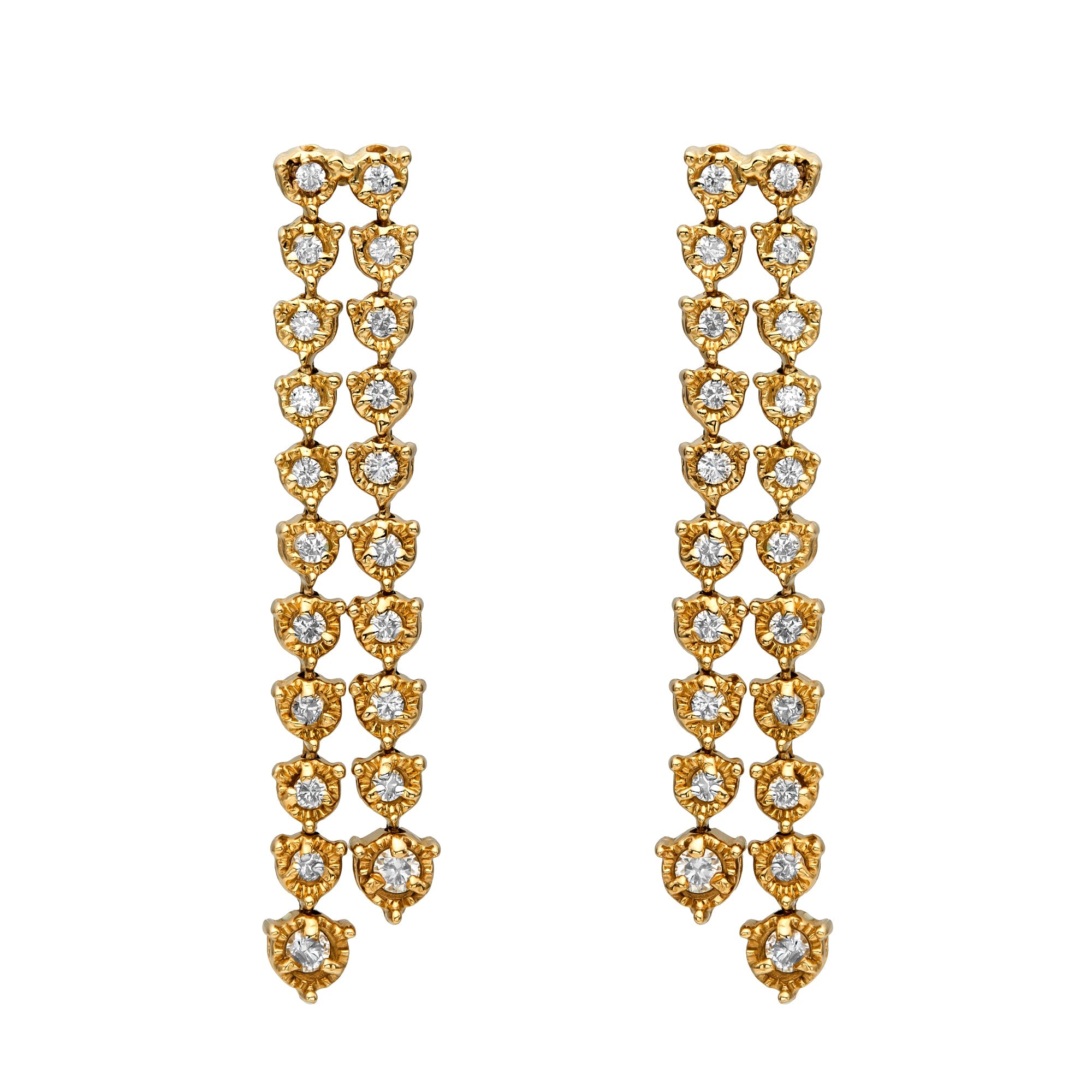 Illusion Graduated Double Line Drop Earrings